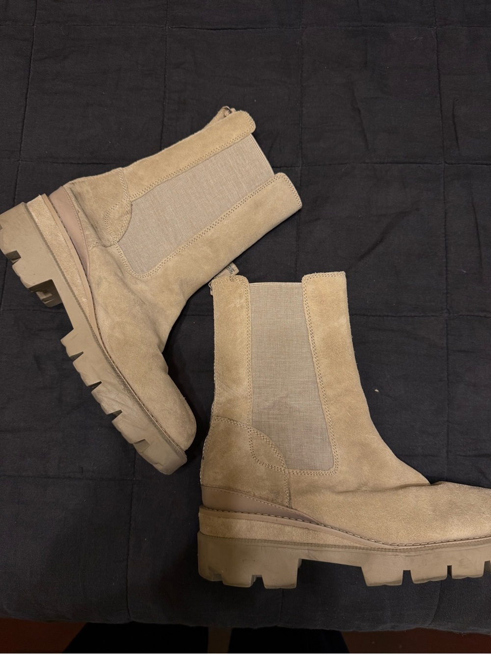 Sam Edelman Women’s Chukka Suede Boots in Beige/Tan